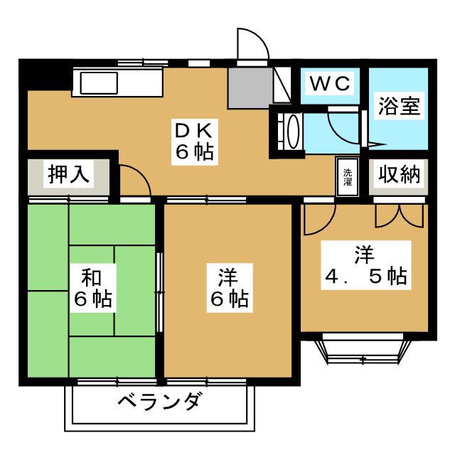 ハイムサンパティーク(3DK/2階)の間取り写真