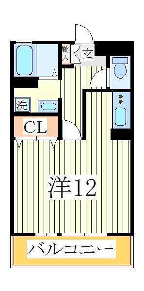 セレニティーホームズC(ワンルーム/1階)の間取り写真