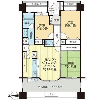 レクセルマンション京成高砂(3LDK/4階)の間取り写真