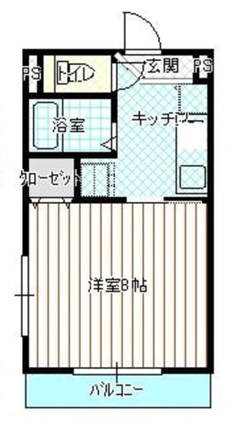 地下鉄東山線 本陣駅 徒歩13分 3階建 築26年(1K/3階)の間取り写真