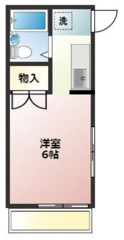 エンゼルハイム(ワンルーム/1階)の間取り写真