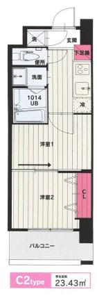 NO.102 CLUB ORIENT(2K/3階)の間取り写真