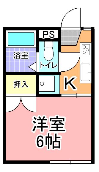 コーポK&K(1K/2階)の間取り写真