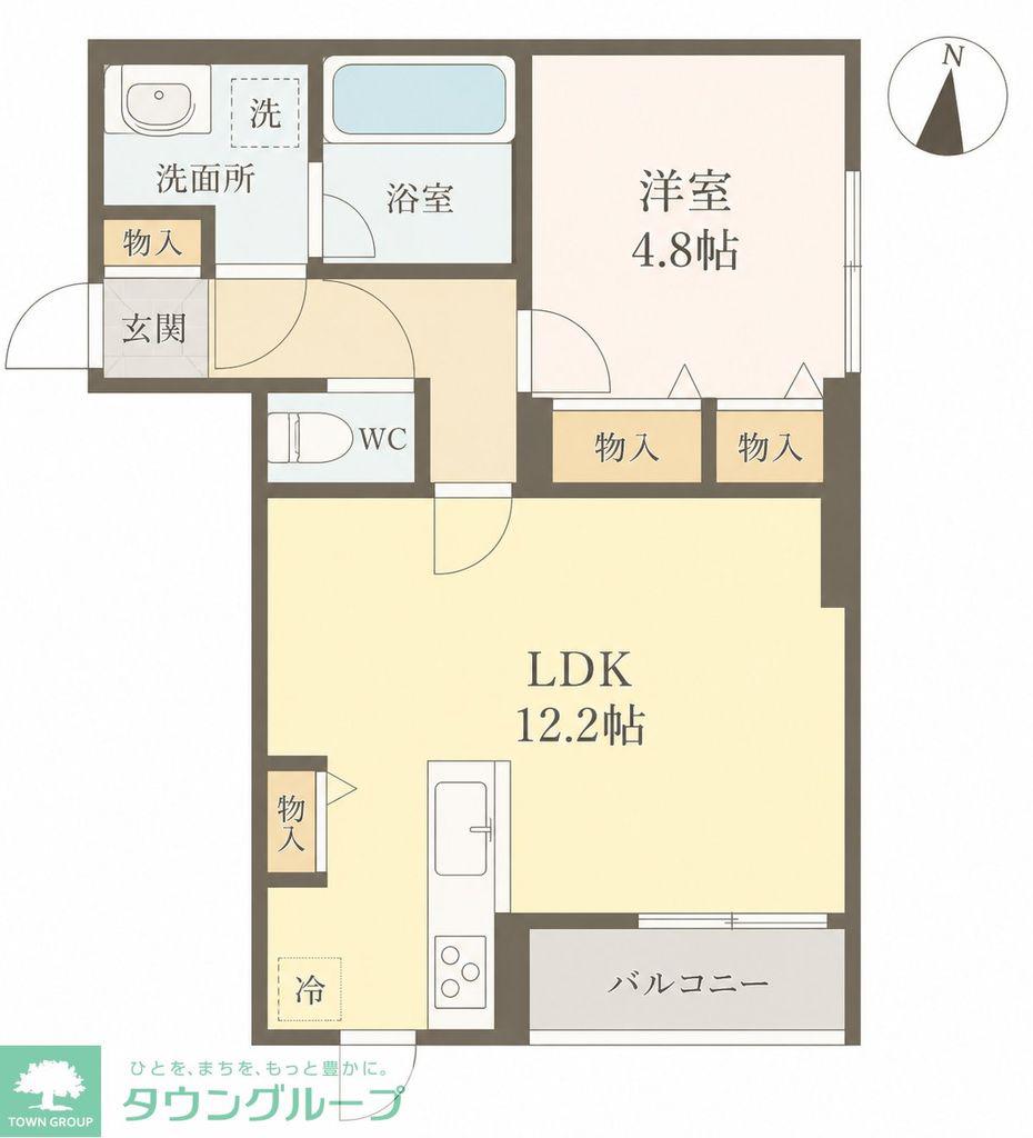 CASA MILA(1LDK/1階)の間取り写真