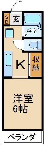 ハミングマサ(1K/1階)の間取り写真