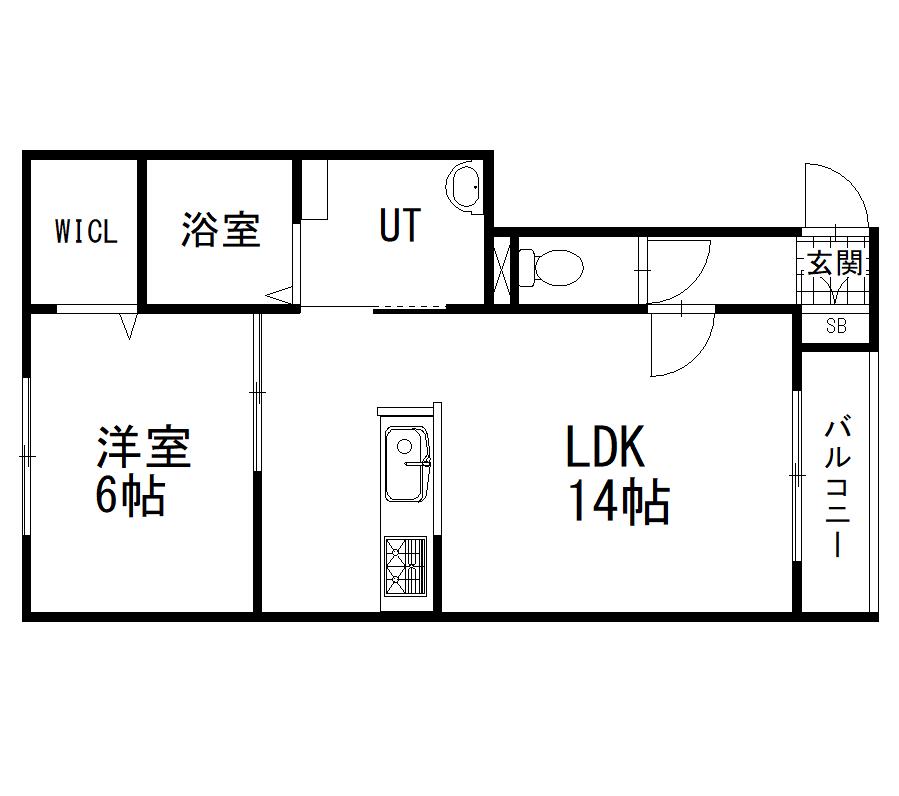 SAUMUR(1LDK/2階)の間取り写真
