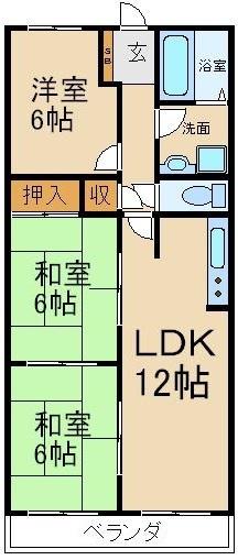 ヒコ壱番館(3LDK/2階)の間取り写真