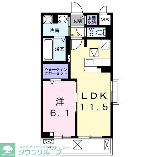 サードコート(1LDK/1階)の間取り写真