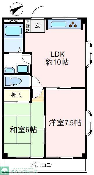 グリーンモア(2LDK/3階)の間取り写真