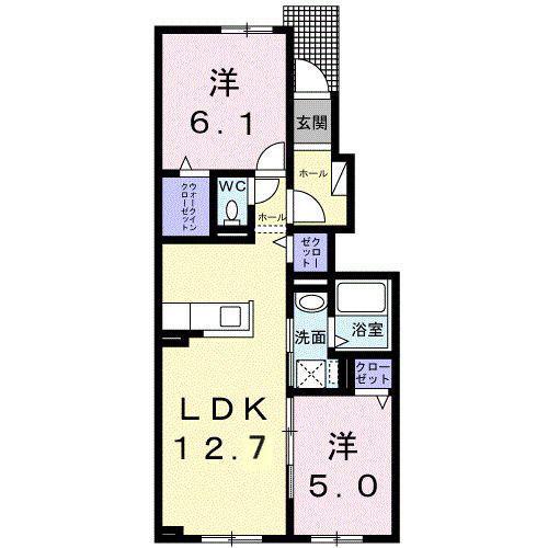 アルドール苫小牧(2LDK/1階)の間取り写真