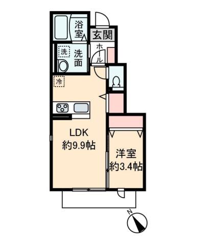 アグリフォーリオ2(1LDK/1階)の間取り写真