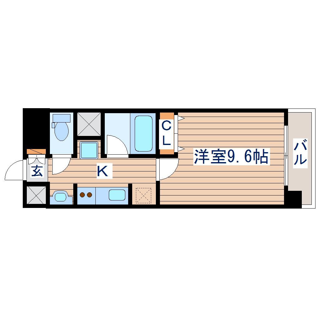 レジディア榴岡公園(1K/5階)の間取り写真