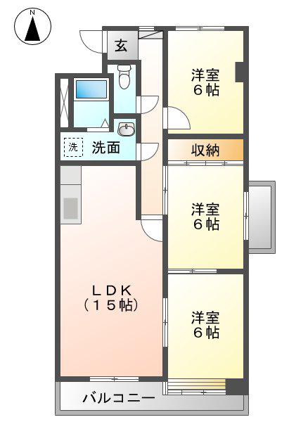 サンロレンツォ(3LDK/5階)の間取り写真