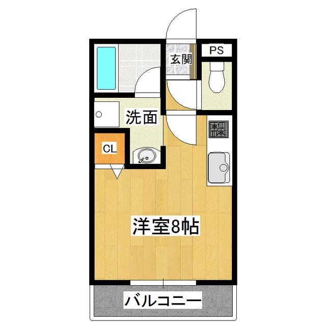 エミーヒルズ(ワンルーム/1階)の間取り写真