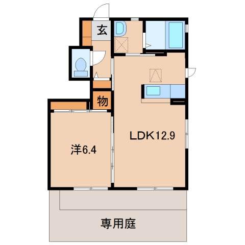 ＪＲ和歌山線 布施屋駅 徒歩47分 2階建 築15年(1LDK/1階)の間取り写真