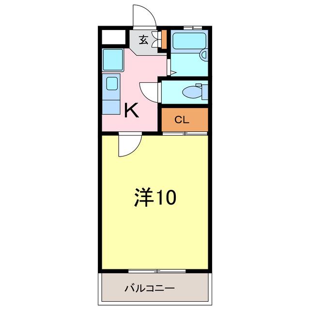 サンシティデンマークII(1K/1階)の間取り写真
