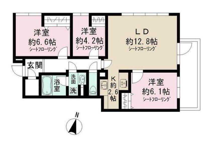 アドミラル碑文谷(3LDK/2階)の間取り写真