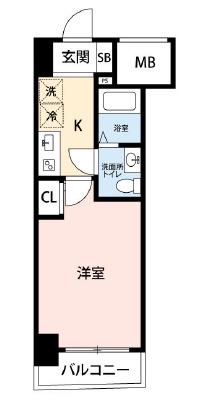 SERENITE本町REFLET(1K/11階)の間取り写真