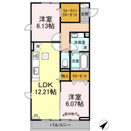 K-コーポ(2LDK/1階)の間取り写真