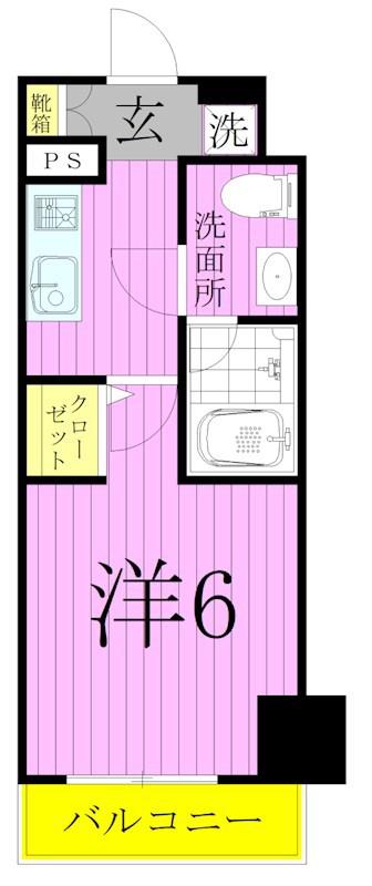 メインステージ北千住Ⅲ(1K/9階)の間取り写真