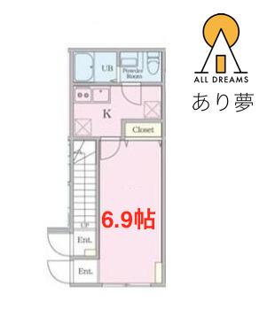 山手仲尾台テラス(1K/1階)の間取り写真