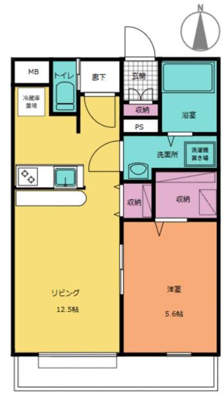 ソシア坂下町(1LDK/3階)の間取り写真