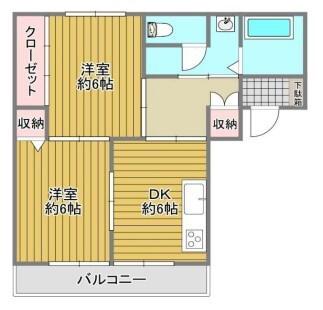 キャトルセゾン(2DK/1階)の間取り写真