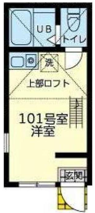 ユナイト石川町ぺルファボーレ(ワンルーム/1階)の間取り写真