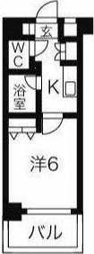DUO・CREA西五反田(1K/3階)の間取り写真