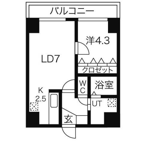 フロムコート(1LDK/2階)の間取り写真