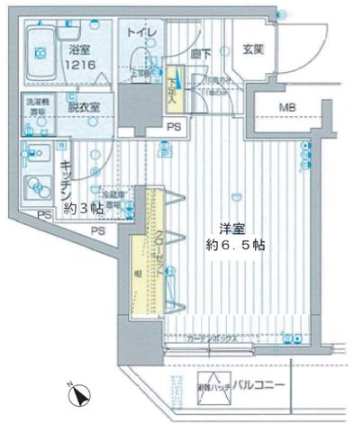 フォレシティ六本木(1K/10階)の間取り写真