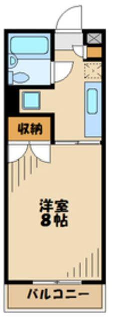 スカイパレス堀之内(1K/2階)の間取り写真