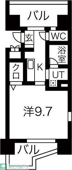 CASTELLO ASSO(1K/8階)の間取り写真