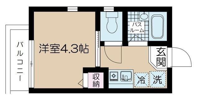 フェリーチェ上井草A(1K/2階)の間取り写真