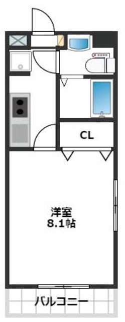 コンドミニアム薬院駅(1K/9階)の間取り写真