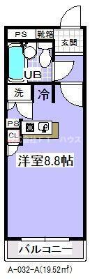 ローズガーデンA32番館(ワンルーム/2階)の間取り写真