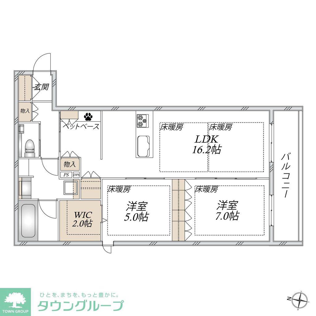 CASA HIYORIE(2LDK/2階)の間取り写真