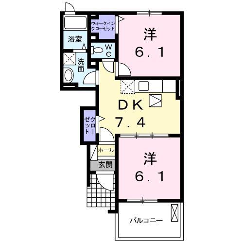 グレイス春日(2DK/1階)の間取り写真