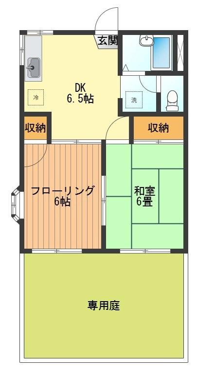 グランメールみなみ(2DK/1階)の間取り写真