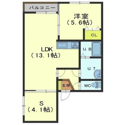 インフィニティ宮前(1SLDK/3階)の間取り写真