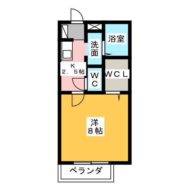 ルミエール(1K/2階)の間取り写真