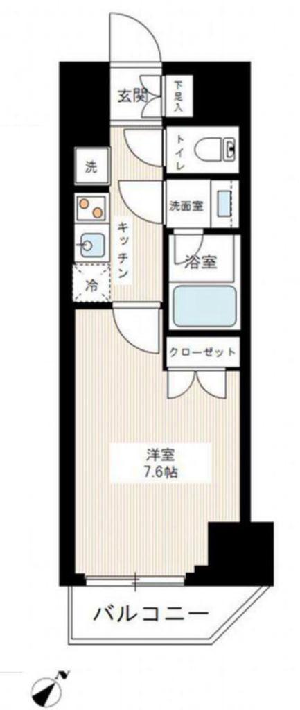 アゼスト中野新橋(1K/8階)の間取り写真