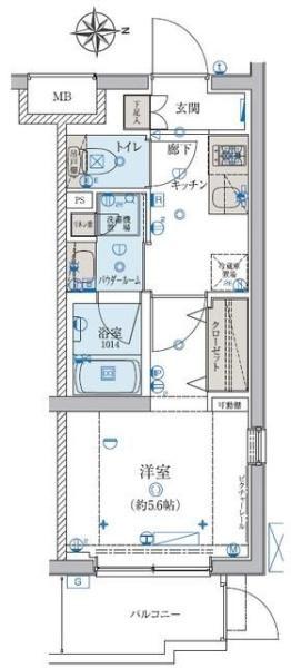 リヴシティ妙蓮寺(1K/1階)の間取り写真