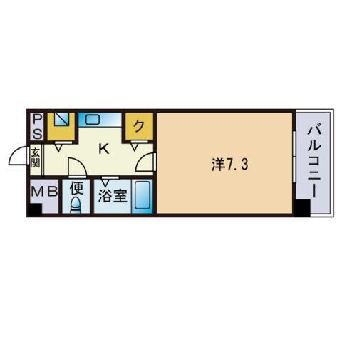 リバーシティ室見(1K/2階)の間取り写真