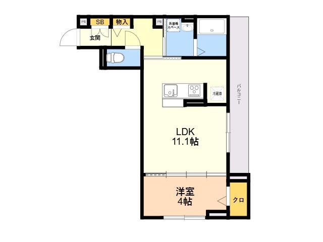 D-RESIDENCE諸岡(1LDK/2階)の間取り写真