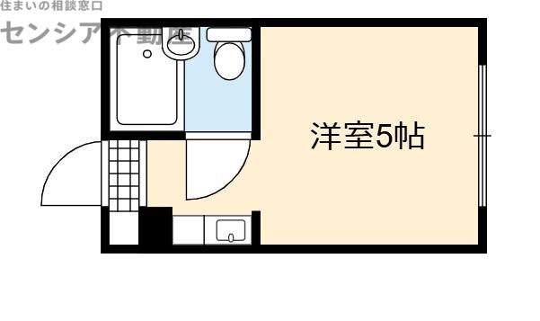 メゾンさやか(ワンルーム/2階)の間取り写真