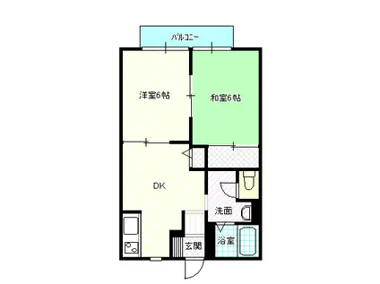 ミルフィーユ B(2DK/2階)の間取り写真