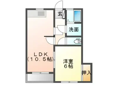サンハイツアサマ(1LDK/2階)の間取り写真
