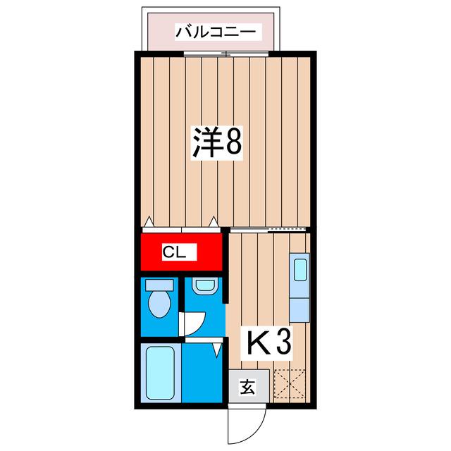 オクトハウス(1K/1階)の間取り写真