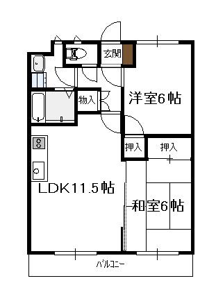 サン・レミ(2LDK/2階)の間取り写真